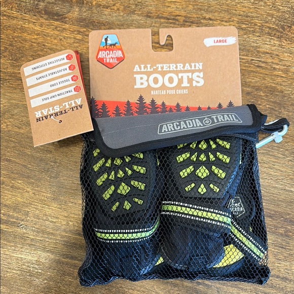 Arcadia Black and neon green Dog Boots - Picture 2 of 4